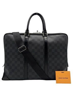 Louis Vuitton Damier Graphite Porto Document Voyage PM Bag Black